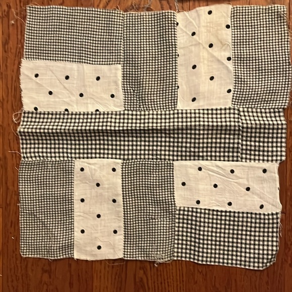 Vintage patchwork quilt blocks Circa 1880’s blues blacks pink, gingham Ex - Picture 2 of 12
